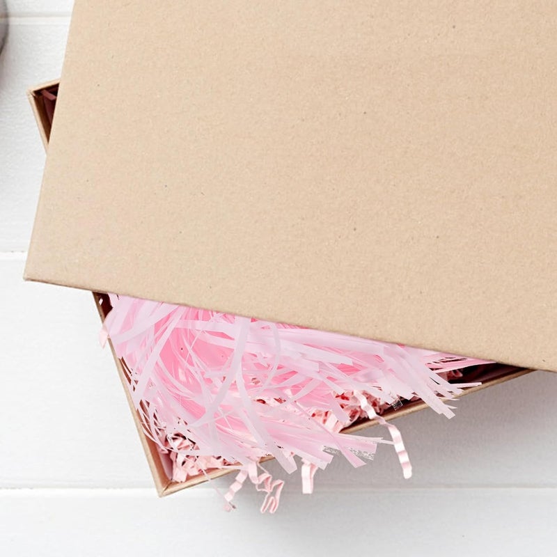 TOPPERFUN حشو صندوق ورق مجعد، قطعتان من حشو سلة ورقية باللون الوردي والوردي الفاتح، تغليف DIY زخرفي للحفلات وحشوات اقتراح وصيفات العروس - Image 5