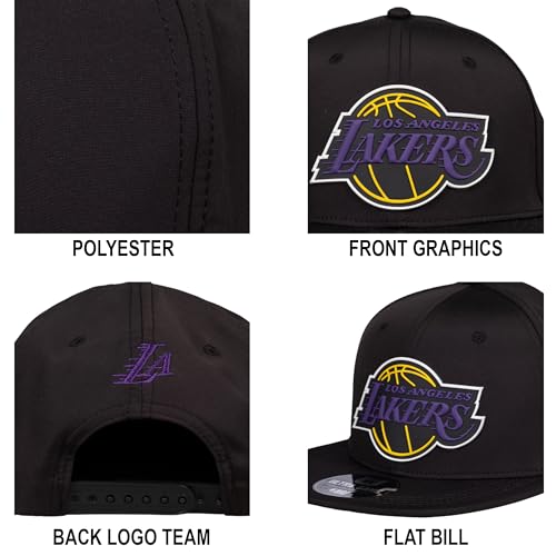 Ultra Game Youth NBA Official Ultimate Snap Back Baseball Cap Hat, Los Angeles Lakers, Black, One Size - Image 4