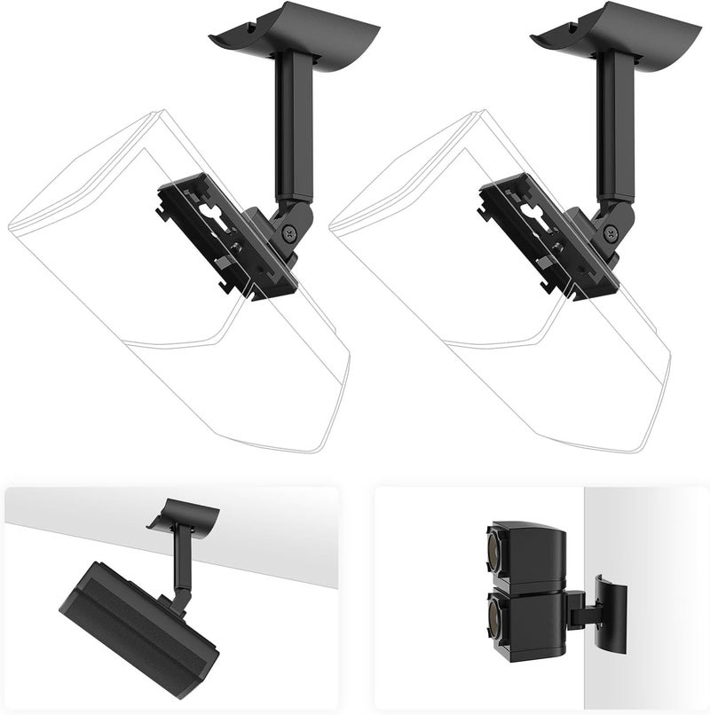 Yimaut 2 Pack Ceiling/Wall Mount Bracket for Bose Cube Speaker, for UB-20, UB20 Series II, WB-50 II, Lifestyle 600, V35, V25, V10, T20, V20, V30, CineMate 520, CM520, Acoustimass Series Black - Image 1