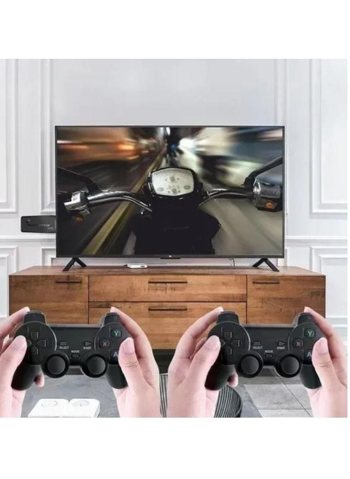 4K HD video game console, dual 2.4G wireless controllers, plug-and-play video game stick, built-in 10,000 games, retro handheld game console