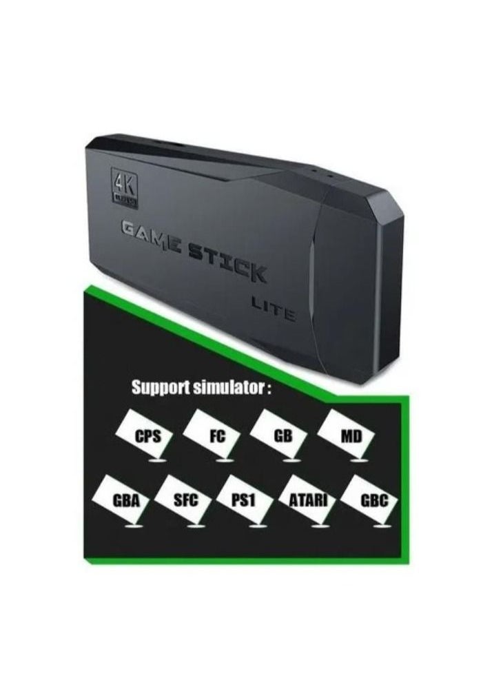 4K HD video game console, dual 2.4G wireless controllers, plug-and-play video game stick, built-in 10,000 games, retro handheld game console