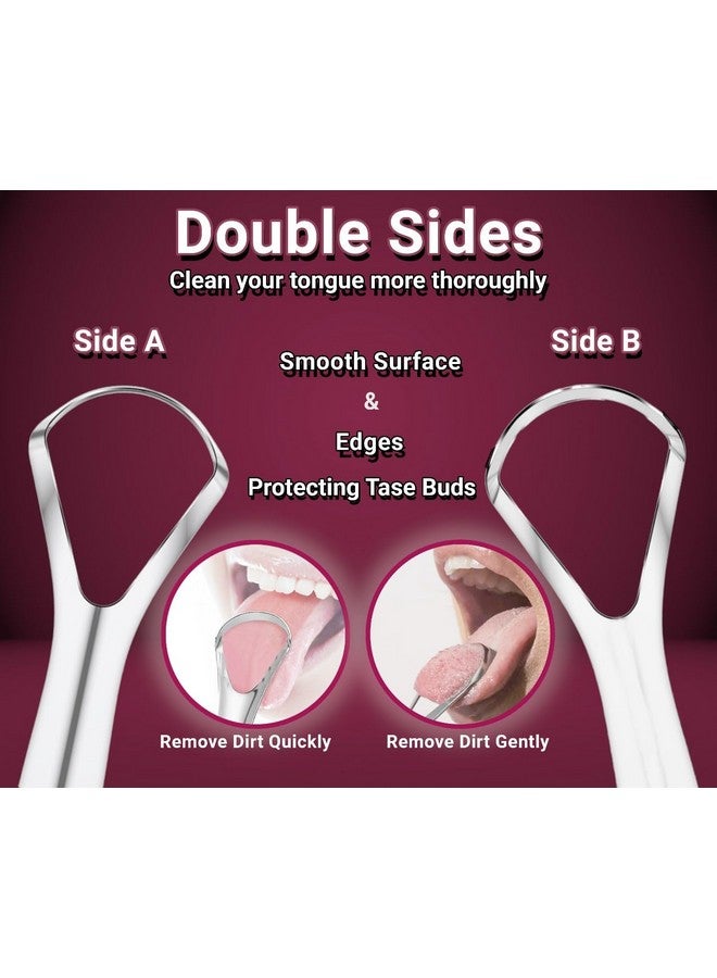 Generic ""Stainless Steel Tongue Scraper 2-Pack For Adults & Kids - Includes Travel Cases, Promotes Fresh Breath & Oral Health, Easy Clean, Durable Design, Oral Hygiene Solution""  - Image 3