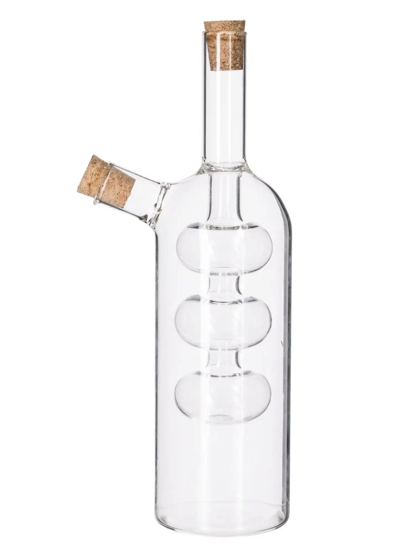 FALMER 2 in 1 Oil Dispenser Double Oil and Vinegar Bottle 300ml & 70ml with Cork Stoppers - Borosilicate Glass  - Image 5