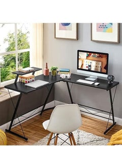 AGD L Shaped Gaming Desk Computer Desk Table Home Office Writing Workstation with Large Monitor Stand Space-Saving and Easy to Assemble  - Image 2