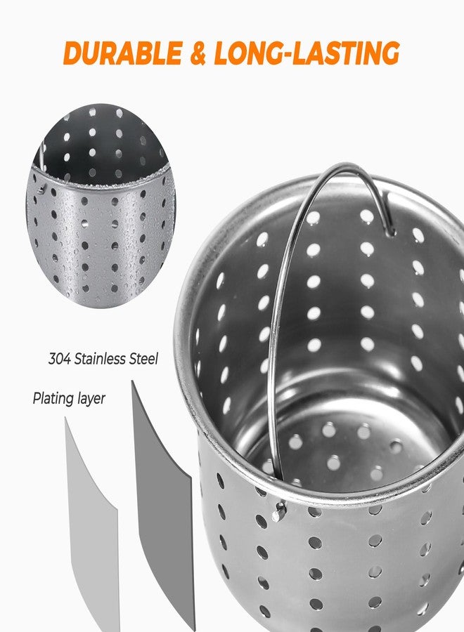 KONE Deep Sink Strainer Basket - Fits Standard 3-1/2" Kitchen Drains - Stainless Steel Removable Strainer with 30 Disposable Mesh Bags - Makes Cleaning Food Debris Quick & Easy - Image 3