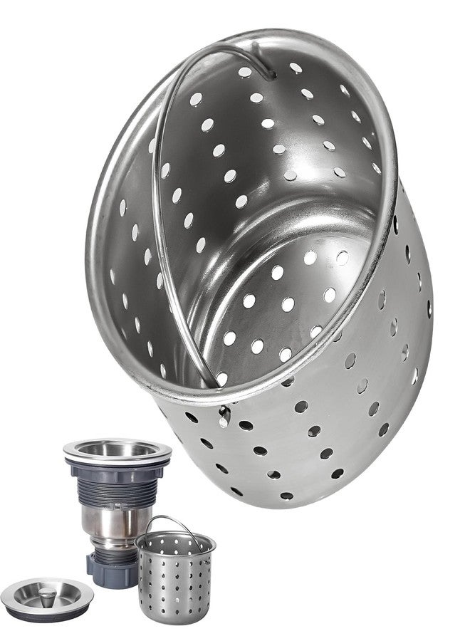 KONE Deep Sink Strainer Basket - Fits Standard 3-1/2" Kitchen Drains - Stainless Steel Removable Strainer with 30 Disposable Mesh Bags - Makes Cleaning Food Debris Quick & Easy - Image 1