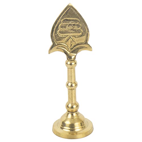 Spillbox Golden Brass Lord Muruga Vel God Idol with Round Base for Home Pooja/Puja, Murgavel Idol Size - 16 CM - Image 2