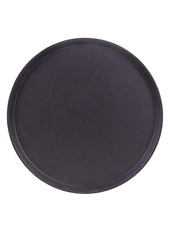 erorex Round Plastic Serving Tray with No-Slip Rubber Safety Lining | Commercial Restaurant & Diner Quality Food, Coffee, & Drink Waiter Carrying Tray | 11", 14", 18" (14-inch)  - Image 1
