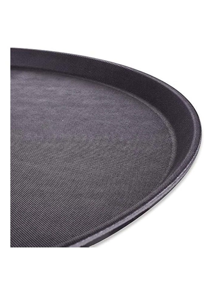 erorex Round Plastic Serving Tray with No-Slip Rubber Safety Lining | Commercial Restaurant & Diner Quality Food, Coffee, & Drink Waiter Carrying Tray | 11", 14", 18" (14-inch)  - Image 4