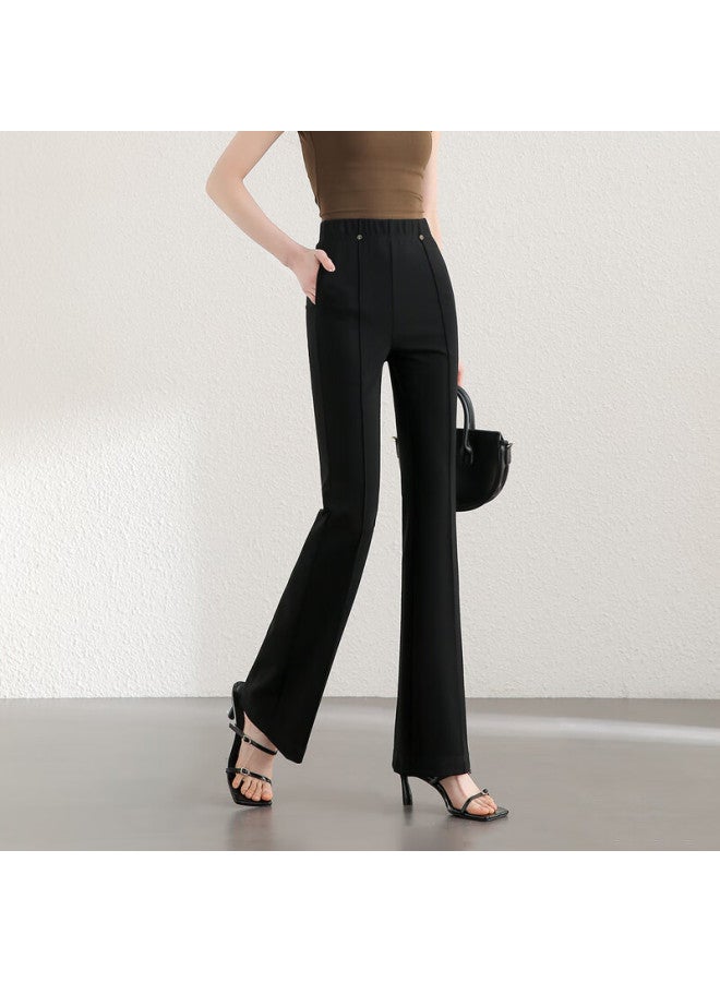 Sentubila Elegant Slimming Flared Pants For Women Winter Pee Lightweight Casual Draped Tailored Trousers - Image 2