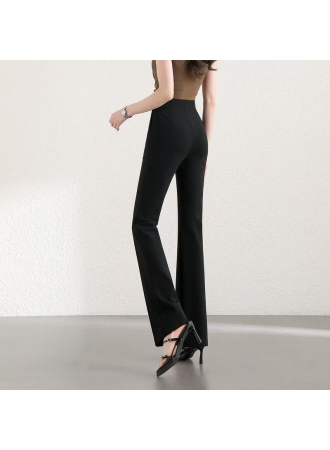 Sentubila Elegant Slimming Flared Pants For Women Winter Pee Lightweight Casual Draped Tailored Trousers - Image 3