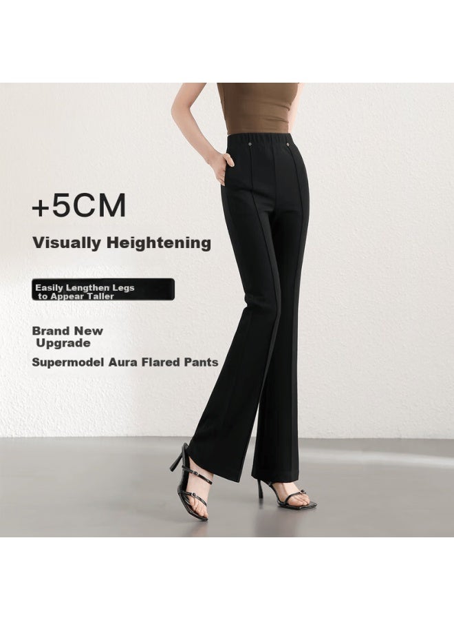Sentubila Elegant Slimming Flared Pants For Women Winter Pee Lightweight Casual Draped Tailored Trousers - Image 1