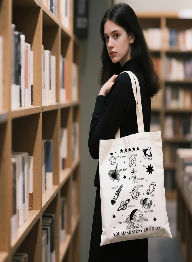 WCGXKO Korean Music Lover Gift Boy Band Inspired Canvas Tote Bag for Fandom - Image 5