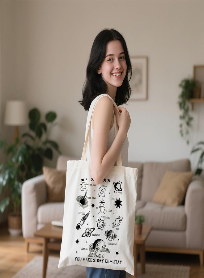 WCGXKO Korean Music Lover Gift Boy Band Inspired Canvas Tote Bag for Fandom - Image 4