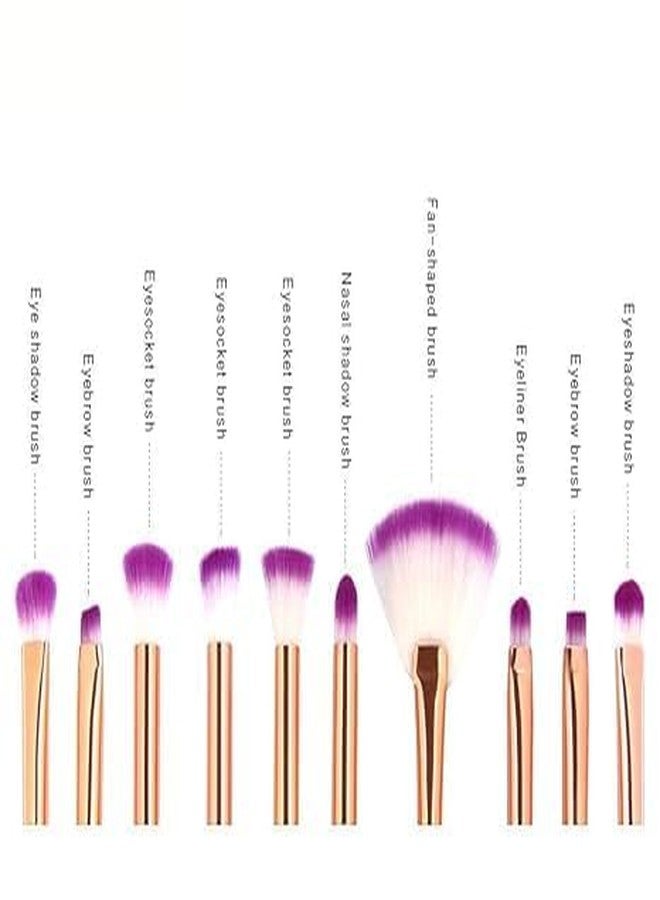 SVULINT (10 pcs) Mermaid Makeup Brush Set, t Chubby Fish Soft Nylon Bristles Beauty Brushes Kit - Image 4