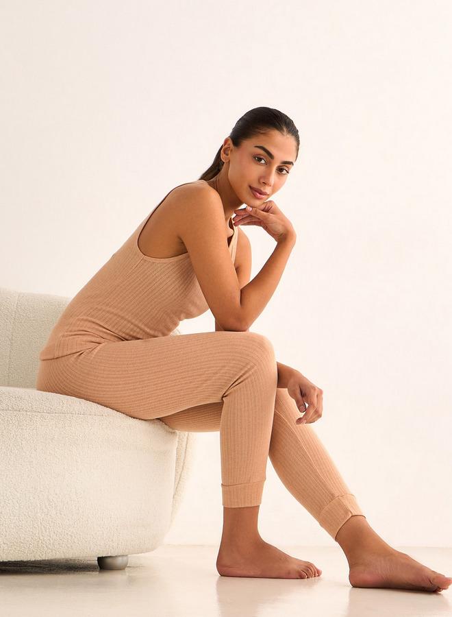 سبلاش فيڤ بلوزة حرارية بدون أكمام مضلعة - Image 1