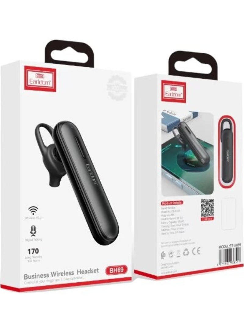 JAJEEK "ET-BH69 Wireless Earpiece – Compact Design, Clear Sound Quality, Comfortable Fit & Easy Connectivity (Black)" - Image 2