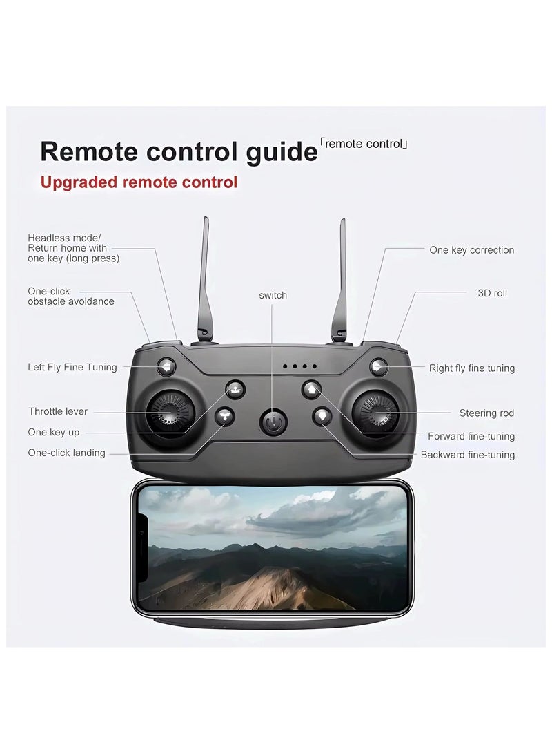 E99 PRO Drone with 4K HD Dual Camera, Foldable Design, Obstacle Avoidance, Height Keep Function, Remote Control RC Quadcopter for Adults and Teenagers (Multicolor) - Image 2