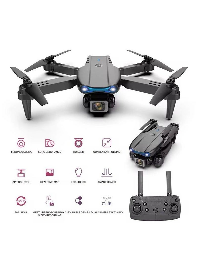 E99 PRO Drone with 4K HD Dual Camera, Foldable Design, Obstacle Avoidance, Height Keep Function, Remote Control RC Quadcopter for Adults and Teenagers (Multicolor) - Image 3
