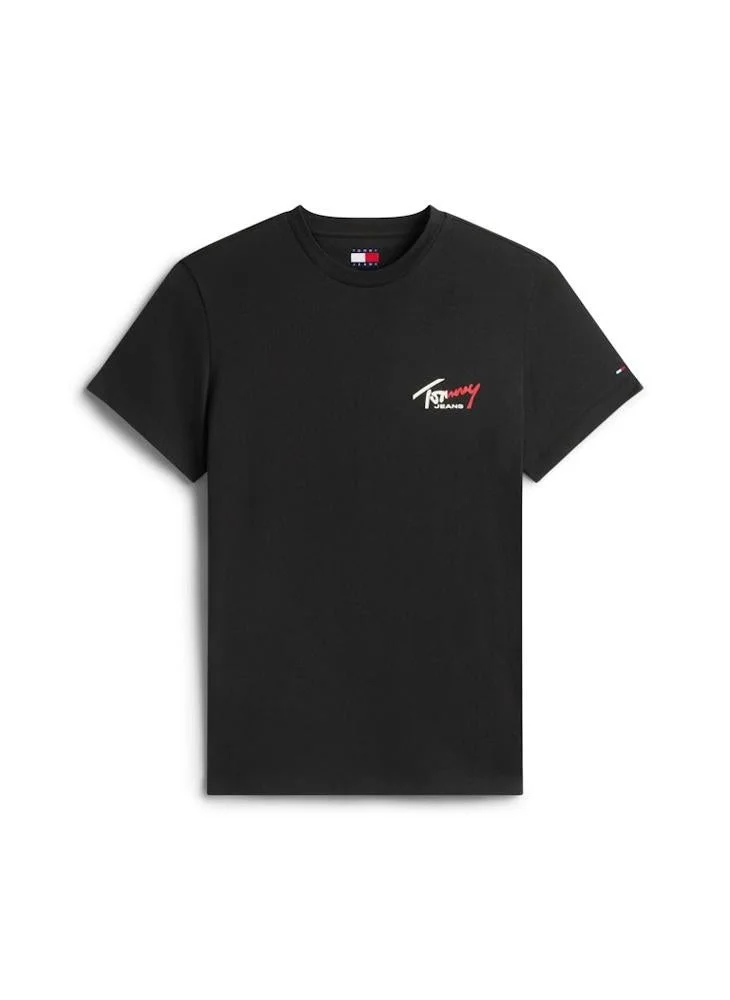 TOMMY JEANS  Signature Logo Slim Jersey T-Shirt for Men | Best Price UAE