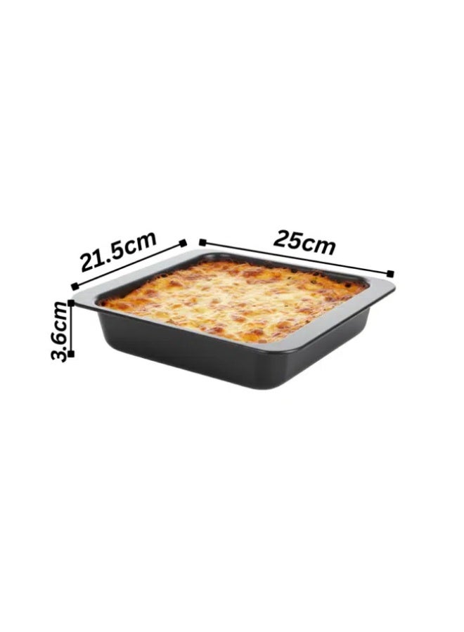 Danny Home Square Sandwich Tin 25 x 21.5 x 3.6 cm – Carbon Steel Non-Stick Baking Pan – Durable Square Cake & Brownie Tray - Image 3