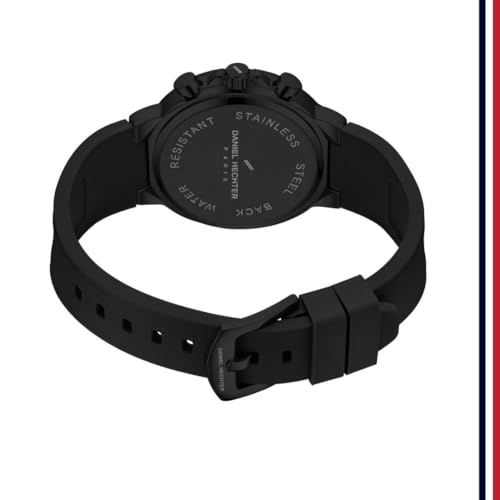 Daniel Hechter Paris Beaubourg Collection Multifunctional Watch for Men with Textured Round Dial and Silicon Strap-DHM1009 - Image 5