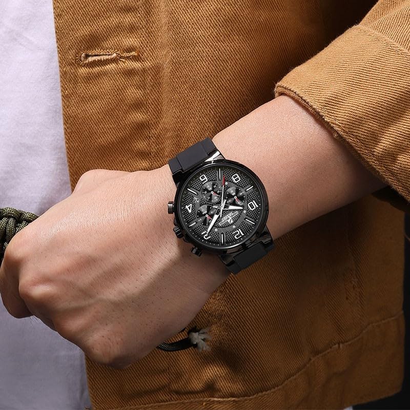 Daniel Hechter Paris Beaubourg Collection Multifunctional Watch for Men with Textured Round Dial and Silicon Strap-DHM1009 - Image 2