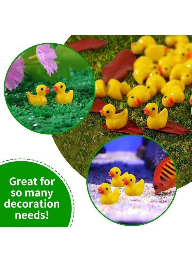YUJA 100 Pcs Mini Resin Ducks, Tiny Ducks Set for Potted Miniature Decoration, Garden Aquarium Potted, Garden Dollhouse, Cake Decoration, DIY Slime Kit, Craft Charms Party Toys - Image 5