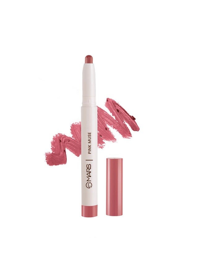 MARS Retractable Poppins Long Lasting Lip Crayon | Matte Finish | Smudge Proof & Kiss Proof Crayon Lipstick for Women (1.3 gm) (24-PINK MUSE) - Image 1