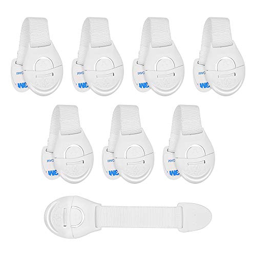 KitschKitsch® 4pcs Baby Infant Child Proofing Safety Locks Latches Door Cupboard Cabinet Fridge Drawer Locks (White) - Image 1