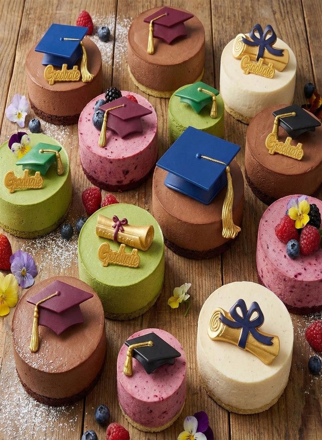 Sdfvsdg 4Pcs Graduation Molds Silicone Mini Graduation Fondant Molds Cap Diploma Graduate Candy Chocolate Mould for Party Cookie Cupcake Cake Decoration Graduation Celebration - Image 5