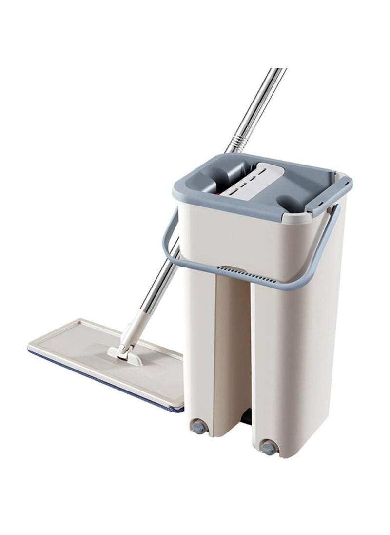 Scratch Flat Mop with Bucket for Floor Cleaning Mop 360 Flexible Multipurpose Home and Office Cleaning with 2 Microfiber Pads Stainless Steel Handel with Bucket  - Image 4