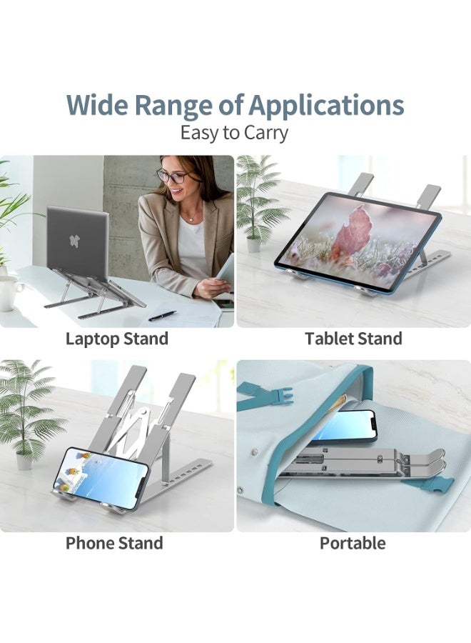 Adjustable Portable Laptop Aluminum Stand, Compatible with MacBook Air Pro Dell HP Lenovo 9-17 Inch - Image 2