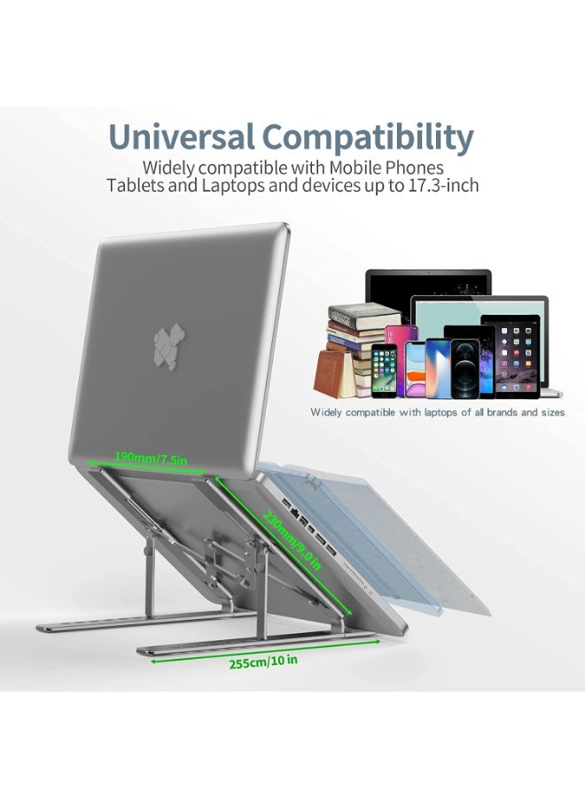 Adjustable Portable Laptop Aluminum Stand, Compatible with MacBook Air Pro Dell HP Lenovo 9-17 Inch - Image 5