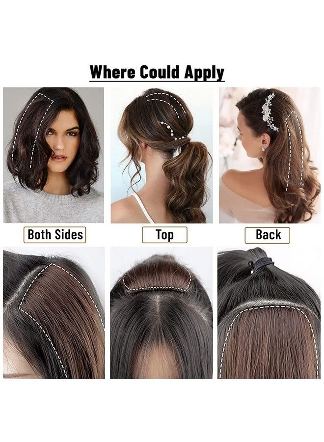 AASA Clips In Synthetic Hair Front Side Invisible Cover Up Extension/Volumizer For Girls And Women (4 Inches Volumizer Dark Brown) - Image 4