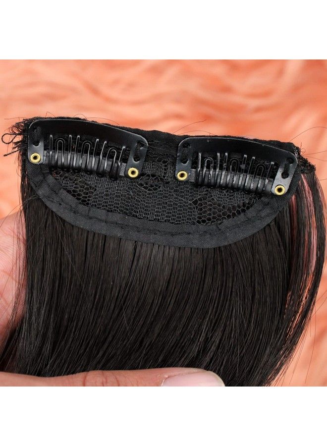 AASA Clips In Synthetic Hair Front Side Invisible Cover Up Extension/Volumizer For Girls And Women (4 Inches Volumizer Dark Brown) - Image 5