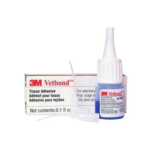 3M Vetbond Veterinary Tissue Glue 3ml – Fast-Acting Waterproof Wound Sealant for Pets, Strong Surgical Adhesive, Blue-Tinted for Precise Application - Image 1