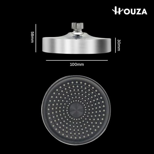 Houza Bathroom Shower Head – Round & Adjustable with 7-Inch Arm, Chrome Finish, Easy to Clean & Quick Installation (Shower Arm Included) - Image 4