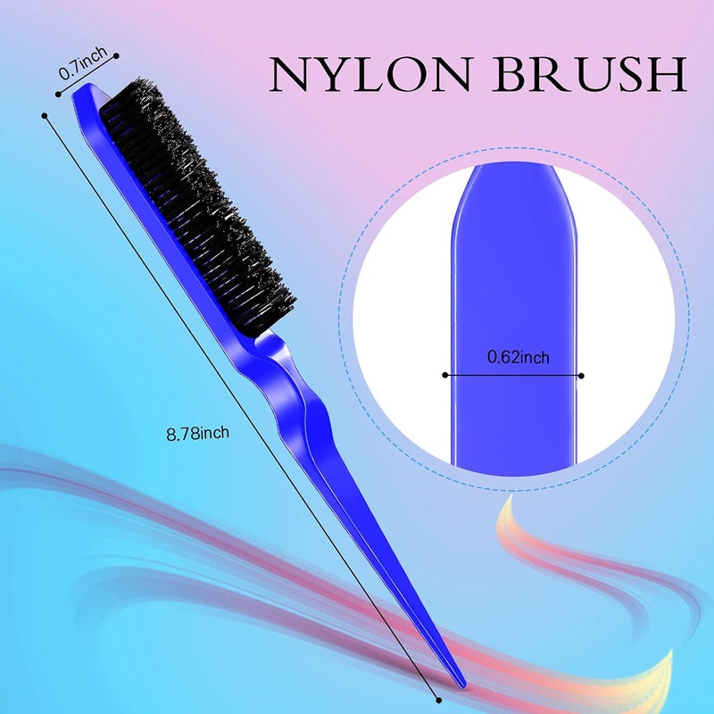 Geiserailie 3 Pcs Slick Back Hair Brush Set Bristle Brush Edge Control Teasing Comb for Women Black Hair(Dark Blue) - Image 3