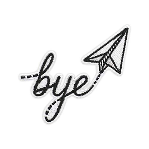 Winks For Days Bye Paper Airplane Embroidered Iron-On Patch - Image 1