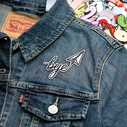 Winks For Days Bye Paper Airplane Embroidered Iron-On Patch - Image 2