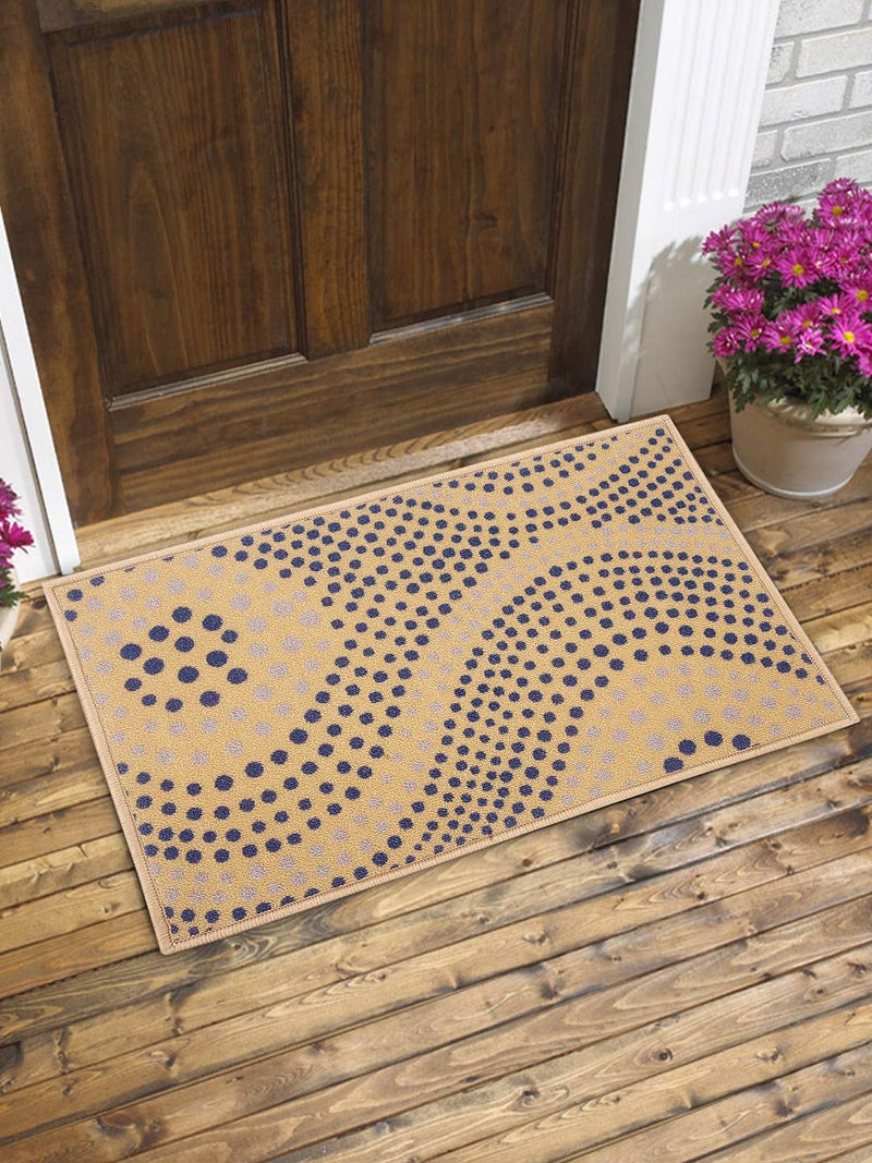 BIANCA Highly Durable Anti Slip Door Mat -1pc Large Size (splender) dots-dk.Beige/Navy - Image 1