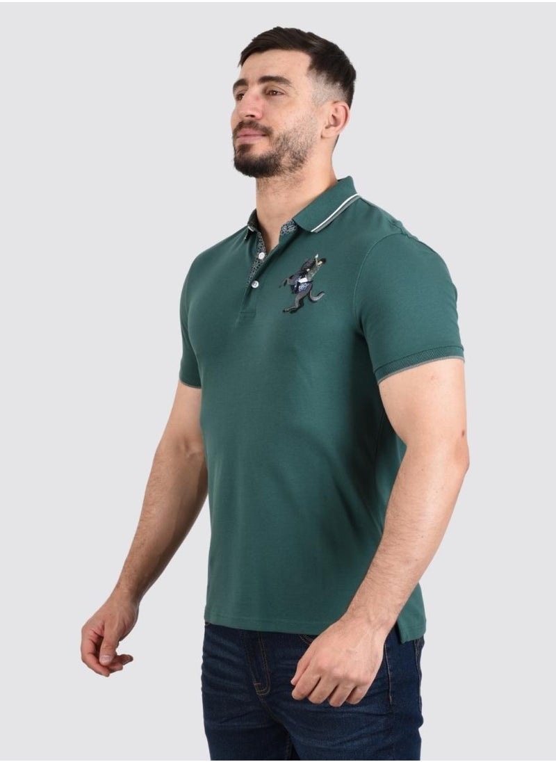 GIORDANO - Men's Napoleon Polo - Green - Image 1
