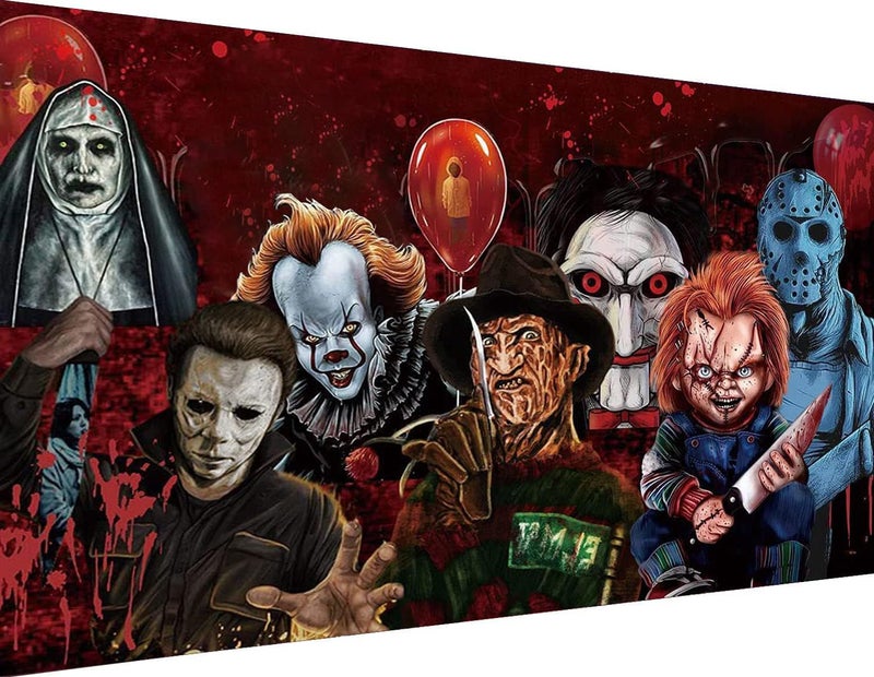 Clendo Halloween Paint by Numbers for Adults Horror Large Paint by Number Kits for Beginner Color Oil Painting Acrylic on Canvas Paints Without Frame for Home Wall Decor16x24 Inch