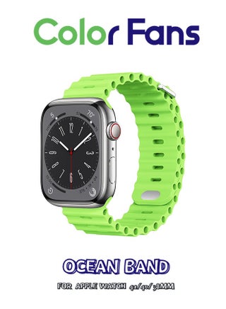 Apple Watch Ocean Band 41mm 40mm 38mm for Men Women, Soft Silicone Sport Band Replacement Strap for Apple Watch Ultra iWatch Series 8 7 SE 6 5 4 3 2 1 Apple Green - pzsku/ZEF0C2BEC6D3B5483581AZ/45/_/1699430279/fe33b787-ed4c-4eb9-a279-e4448e89e1f4