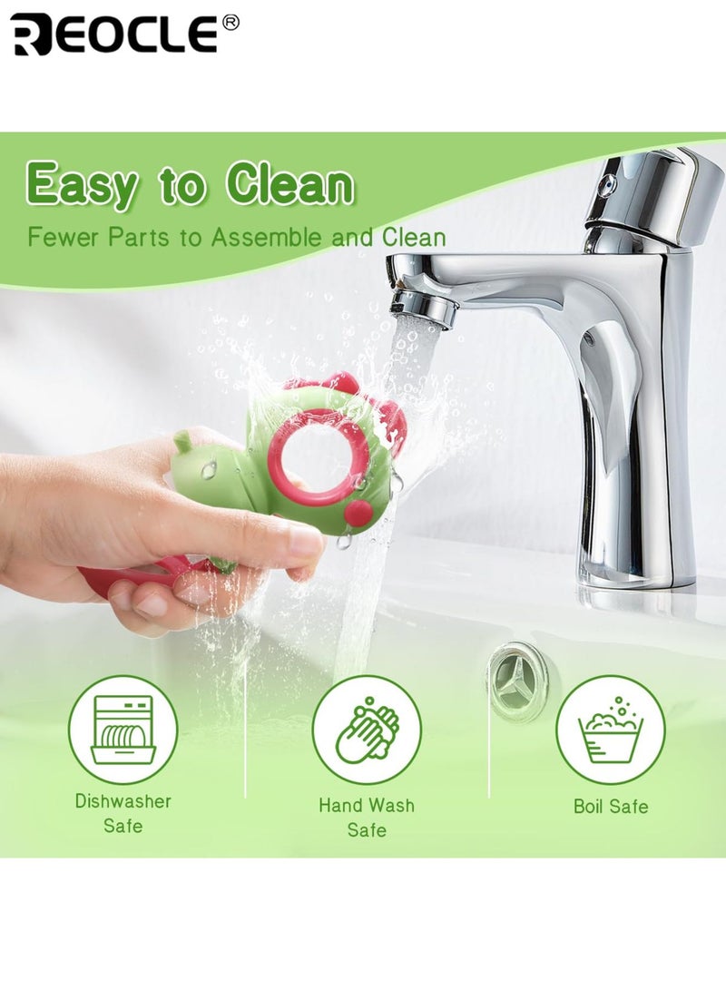 REOCLE Baby Rotate Push-Type Feeder with Storage Box Kids Feeding Tableware Food Supplement Dispenser Silicone Fresh Food Feeder Pacifier Perfect Gift for Youngsters - Image 5