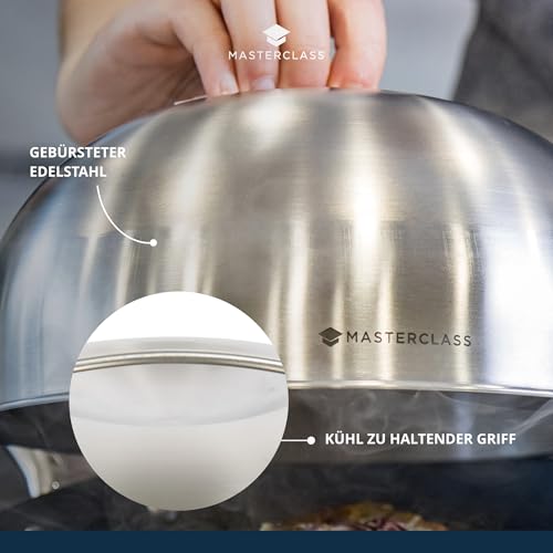 Master Class MasterClass KitchenCraft Melting Dome and Burger Cover, Stainless Steel, Silver, 22.5 x 12 x 16 cm - Image 4