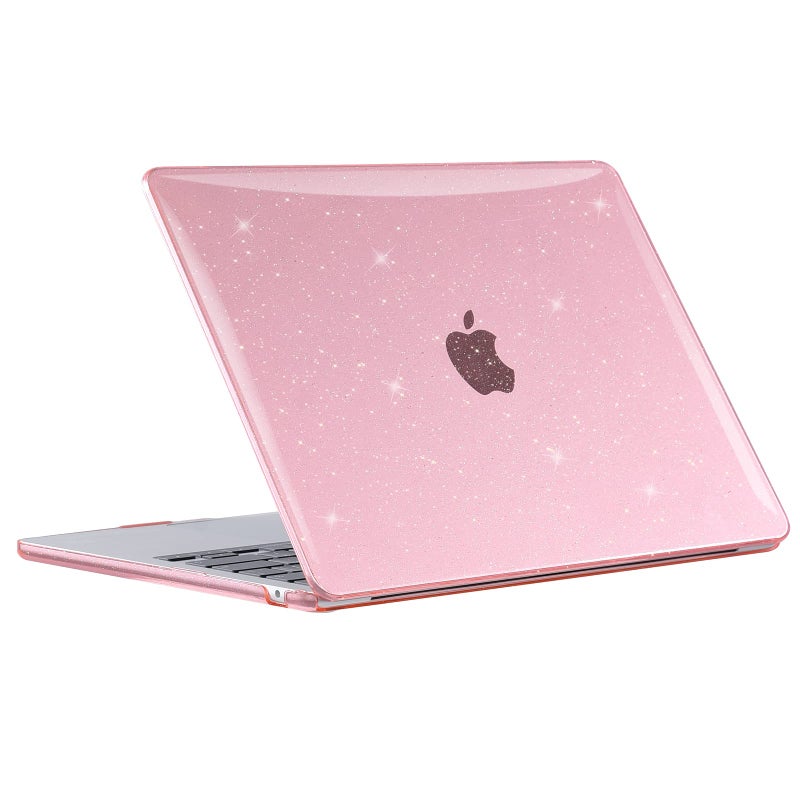 EooCoo Case Compatible with MacBook Air 13 inch M5 2026-2022 Release M4 M3 M2 A3449 A3240 A3113 A2681, Glitter Hard Shell&Keyboard Skin Cover&Screen Protector for Mac Air 13.6 inch, Sparkly Pink - Image 5