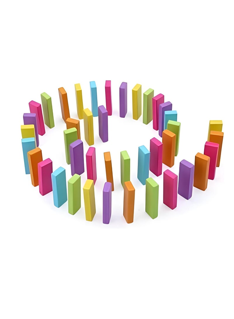 Wooden Jenga Game for Kids and Adults - 54 Pieces - Fun Colorful Blocks to Develop Focus and Balance - Suitable for Parties and Family Games - Image 4