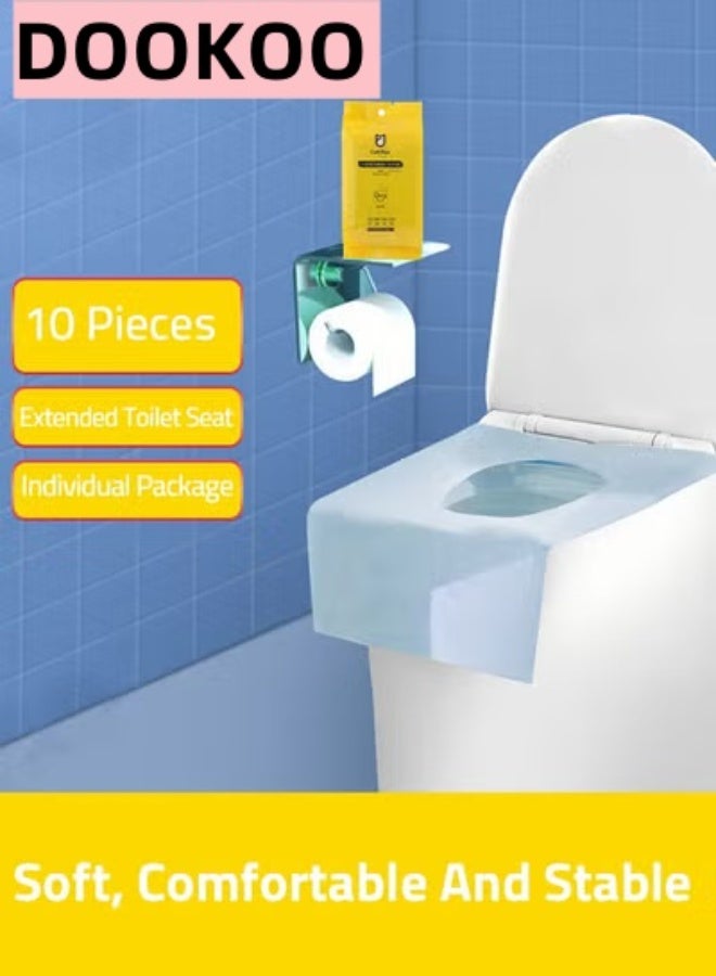 DOOKOO Foldable Portable Travel Potty Training Seat and 10 PCS Extra Large Toilet Seats Covers Disposable Waterproof for Boys Girls, Toddlers Potty Training in Public Restrooms - Image 5